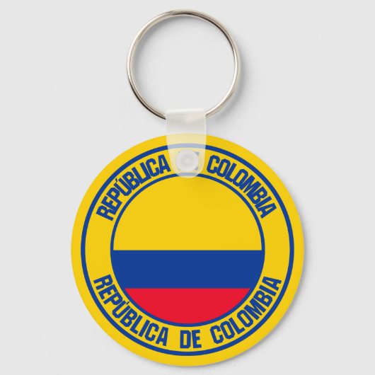 Colombia Round Emblem Sleutelhanger (Voorkant)