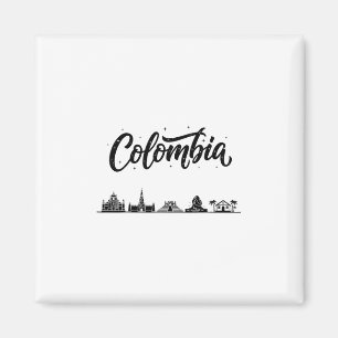 Colombia Silhouette Reis Vakantie Outfits Magneet
