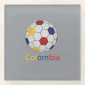 Colombia soccer glazen onderzetter (Voorkant)