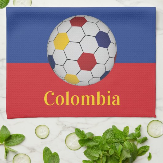Colombia Soccer Poster Theedoek (Gevouwen)