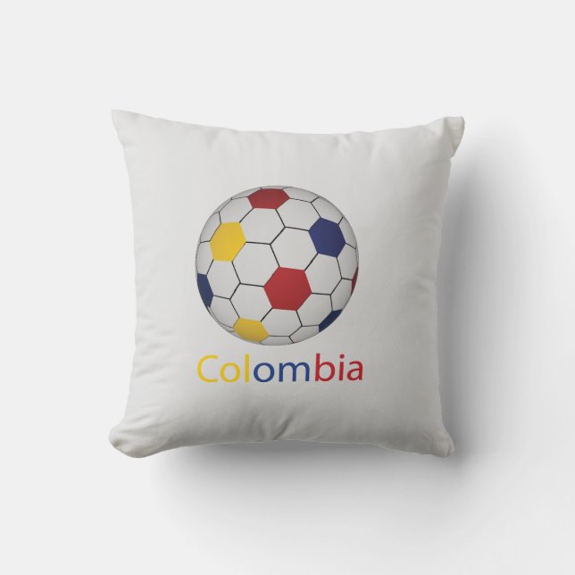 Colombia Soccer Throw Pillow Kussen (Voorkant)