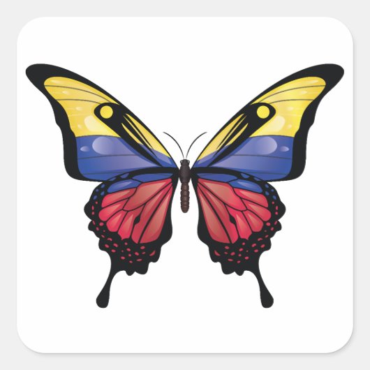 Colombia Swallowtail Vlinder Vlag Sticker (Voorkant)