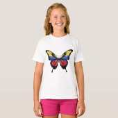 Colombia Swallowtail Vlinder Vlag Sticker T-shirt (Voorkant volledig)