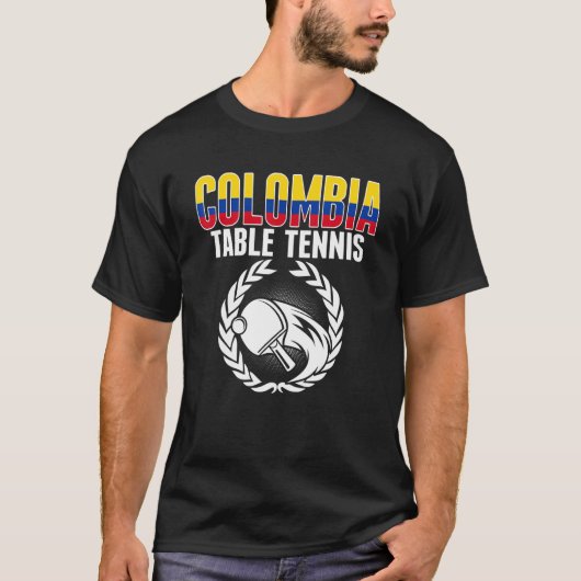 Colombia Table Tennis   Colombian Ping Pong Suppor T-shirt (Voorkant)