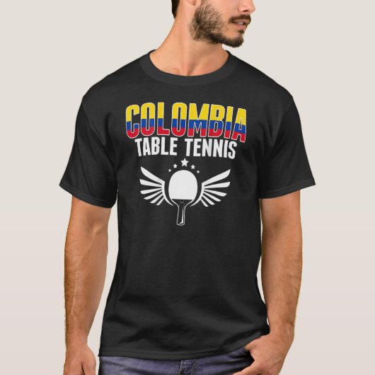 Colombia Table Tennis Support Colombian Ping Pong T-shirt (Voorkant)