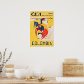 Colombia Travel Poster Colombian Art Print (Keuken)