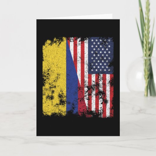 Colombia USA Flag - Half Amerikaans Kaart (Voorkant)