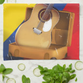 Colombia  vakantiegitaar poster theedoek (Gevouwen)