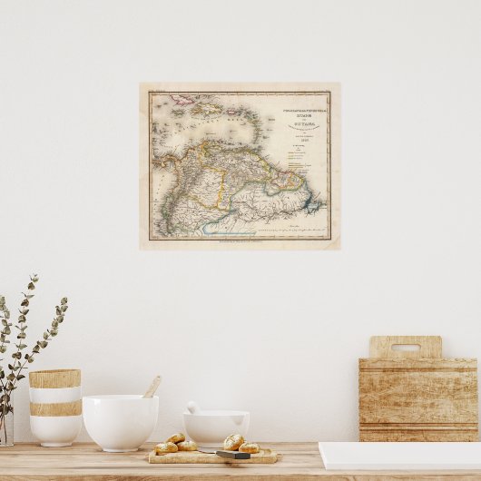 Colombia, Venezuela, Zuid-Amerika Poster (Keuken)