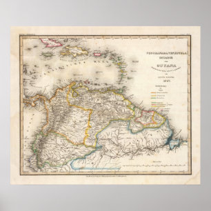 Colombia, Venezuela, Zuid-Amerika Poster