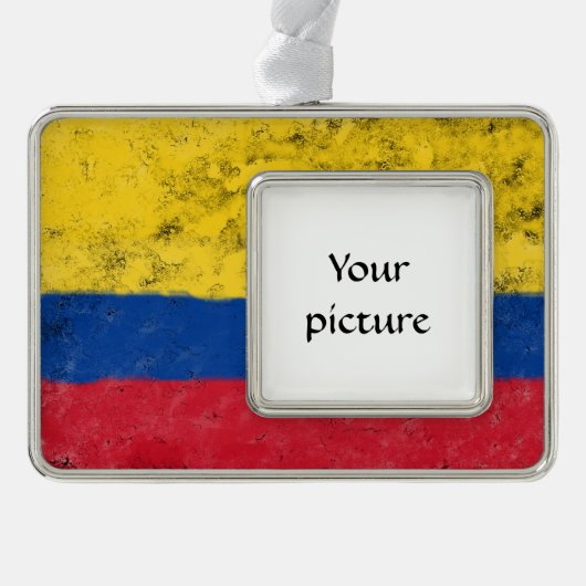 Colombia Verzilverd Omlijst Ornament (Voorkant)