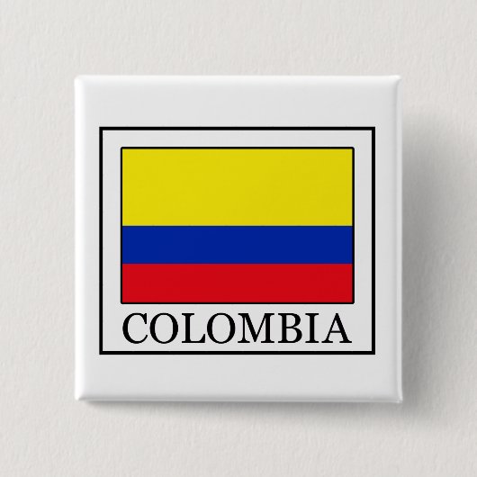 Colombia Vierkante Button 5,1 Cm (Voorkant)