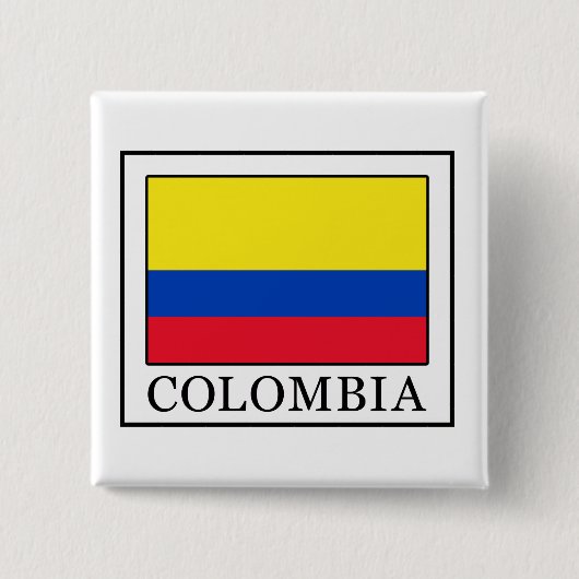 Colombia Vierkante Button 5,1 Cm (Voorkant)