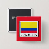 Colombia Vierkante Button 5,1 Cm (Voorkant /achterkant)