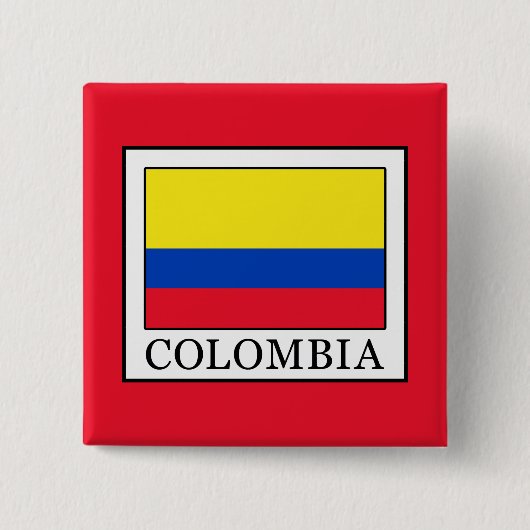Colombia Vierkante Button 5,1 Cm (Voorkant)