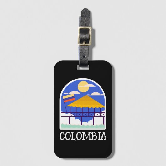 Colombia Vintage Travel Bagagelabel (Voorkant (verticaal))