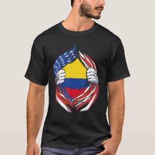 Colombia vlag Amerikaanse trots op mijn Colombiaan T-shirt