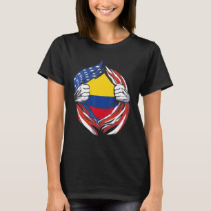Colombia vlag Amerikaanse trots op mijn Colombiaan T-shirt