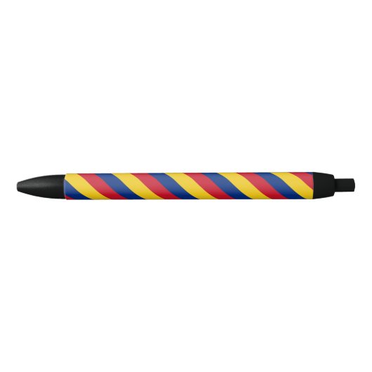 Colombia Vlag Balpen Zwarte Inkt Pen (Voorkant)