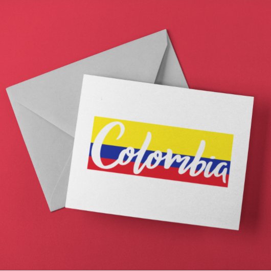  Colombia Vlag belettering Script Briefkaart