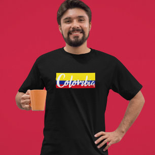 Colombia Vlag belettering Script T-shirt