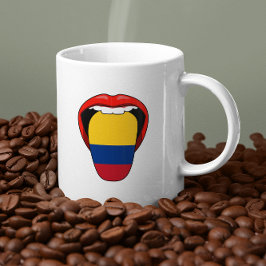 Colombia Vlag Colombiaanse Tongue-Mok Koffiemok