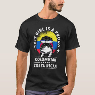 Colombia Vlag Costa Rica Geteelde Vrouwen Meisje B T-shirt