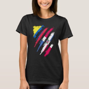 Colombia Vlag Dominicaans Geteeld Patriot Land Str T-shirt