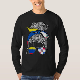 Colombia Vlag Dominicaanse Gekweekte Vrouwen Meisj T-shirt