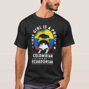 Colombia Vlag Ecuador Gegroeid Vrouwen Meisje Burg T-shirt