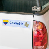 Colombia Vlag Hart + Landkaart Bumpersticker (Op Truck)