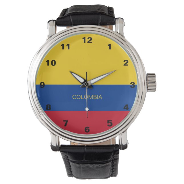 Colombia Vlag Horloge (Voorkant)