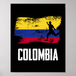 Colombia Vlag Jersey Colombiaans Voetbalteam Colom Poster