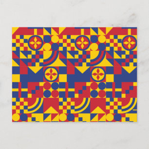 Colombia Vlag Kleurrijk Patroon Briefkaart