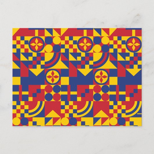 Colombia Vlag Kleurrijk Patroon Briefkaart (Voorkant)
