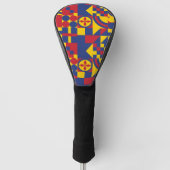Colombia Vlag Kleurrijk Patroon Golfheadcover (Voorkant)