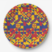 Colombia Vlag Kleurrijk Patroon Papieren Bordje (Voorkant)