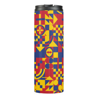 Colombia Vlag Kleurrijk Patroon Thermosbeker