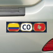 Colombia Vlag Landkaart Code Bumpersticker (Op auto)