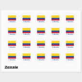 Colombia Vlag met naam Ronde Sticker (Vel)