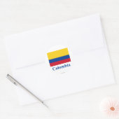 Colombia Vlag met naam Ronde Sticker (Envelop)