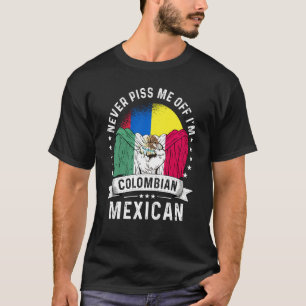 Colombia Vlag Mexico Geteeld Humor Burger Trots T-shirt