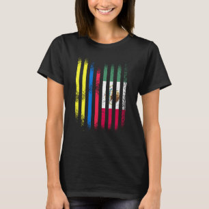 Colombia Vlag Mexico Geteeld Land Vlaggen Strepen T-shirt