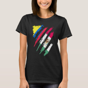 Colombia Vlag Mexico Geteeld Patriot Land Strepen T-shirt