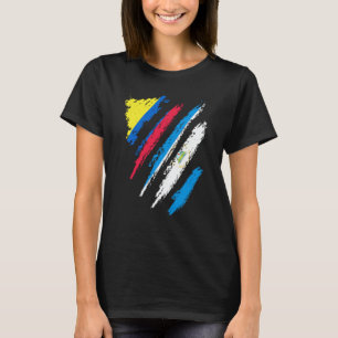 Colombia Vlag Nicaragua Geteeld Patriot Land Stree T-shirt