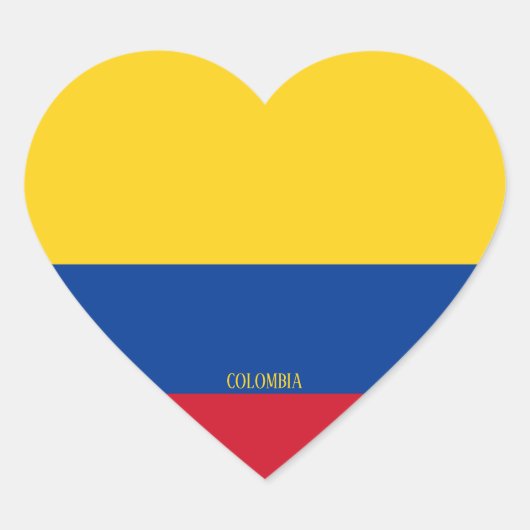 Colombia Vlag Prachtig Patriottisch Hart Sticker (Voorkant)