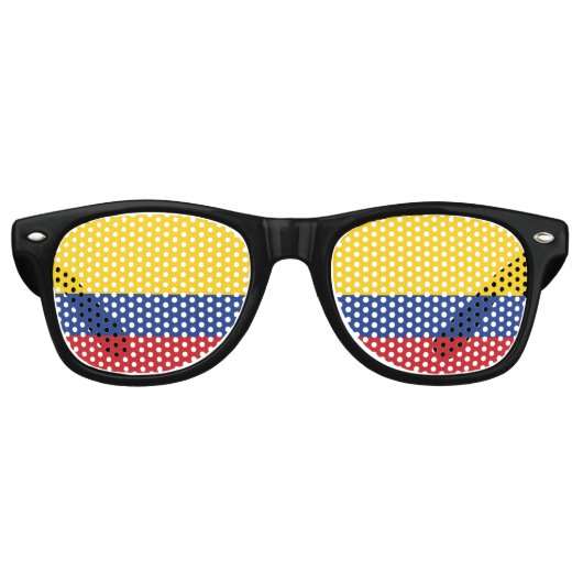 Colombia Vlag Retro Zonnebril (Voorkant)