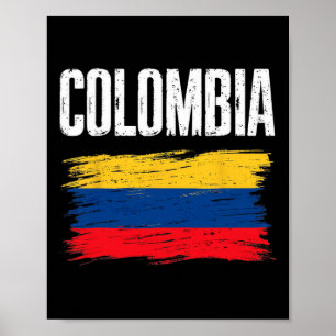 Colombia Vlag T-Shirt Colombiaans Voetbalteam Colo Poster