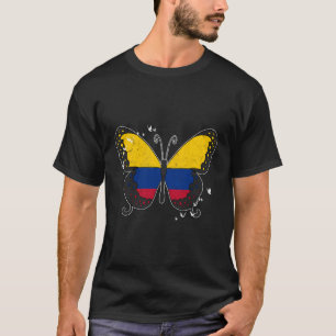 Colombia Vlag Trotse Colombiaanse Spaanse Vlinder T-shirt