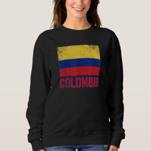 Colombia Vlag Vintage Retro Land Colombiaanse Trot Trui